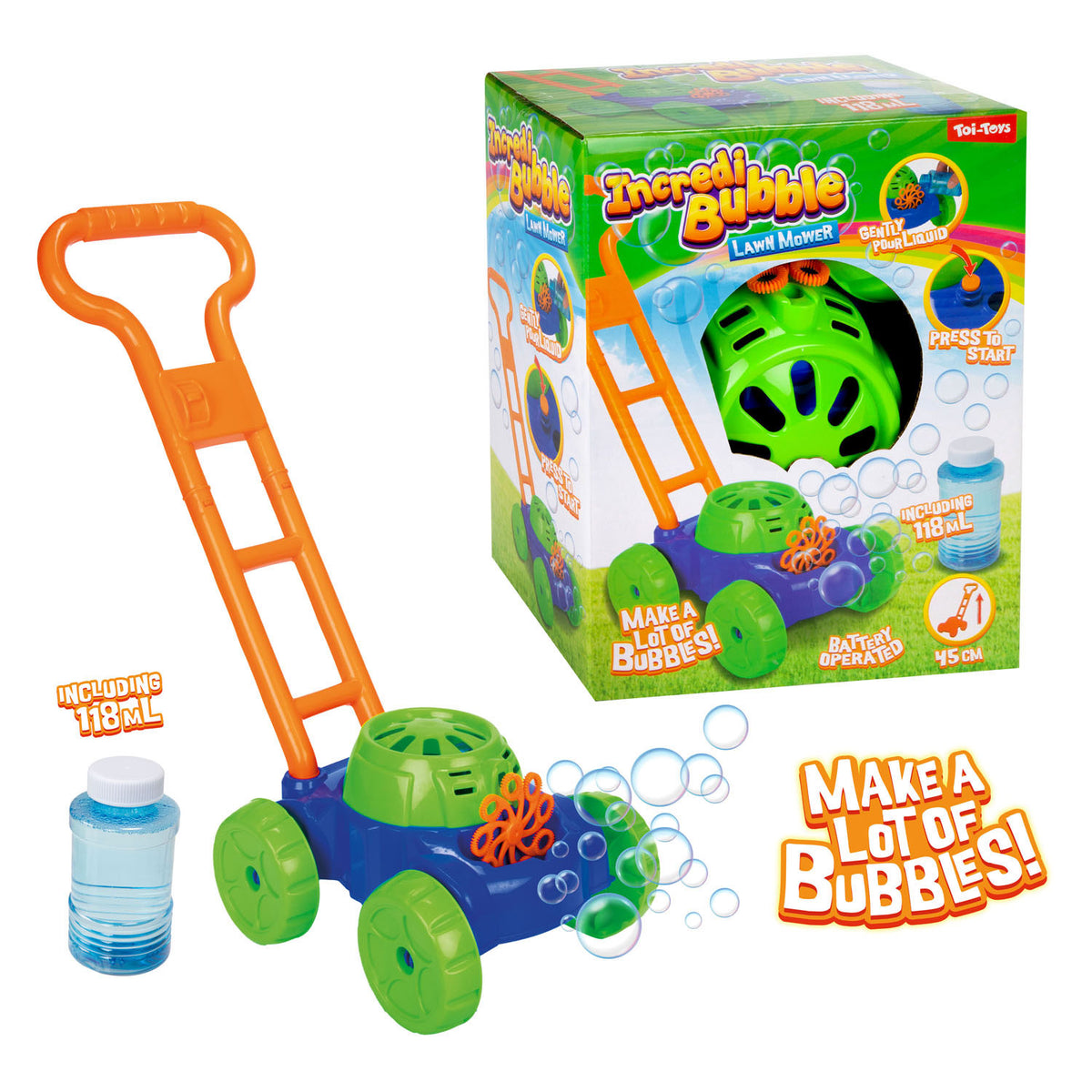 Toi-toys bubble blowing machine lawn mower with bubble blower - 118ml