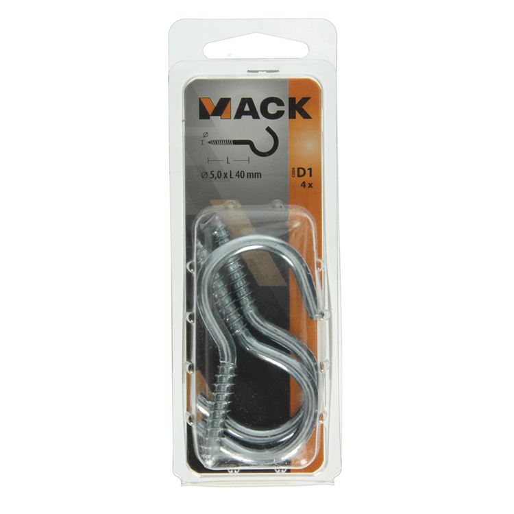 Mack 1017802 - horgas horganyzott acél 4db 5,0 x 40 mm | 5 darab