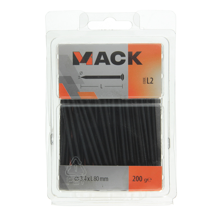 Mack 1017937 - acél szög bvk acél kékített 200 gr 3,4 x 80 mm | 5 darab