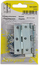 Mack 1013251 - 4 dobradiças pesadas galvanizadas altura 63 x largura 41 mm | 5 peças