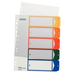Numerical tabs leitz pc printable 1291 color assortment pp (polypropylene)