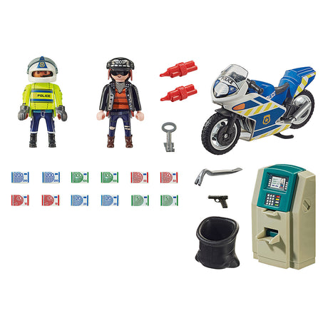 Playmobil City Action - Police Motorcycle: Robber Chase Construction Toy (70572)