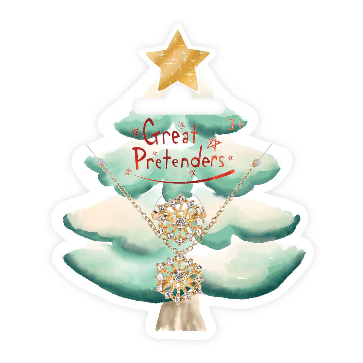 Great pretenders snowflake necklace and ring set - 2pcs.