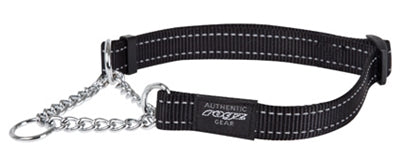 Rogz for dogs fanbelt half-slip collar black
