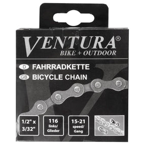 Ventura Chain FD1002A - 6 7sp - 1 2 x 3 32 - 116 links - gray