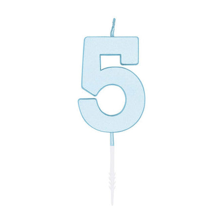 Globos torto žvakė 4,5cm pastelinė mėlyna Nr. 5