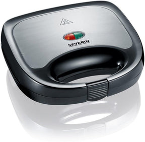 Severin sandwich maker sandwich toaster 600w brushed stainless steel-black