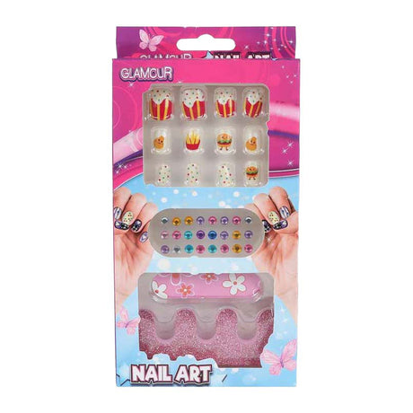 Glamour dirbtiniai nagai su deimantais - 12 vnt.