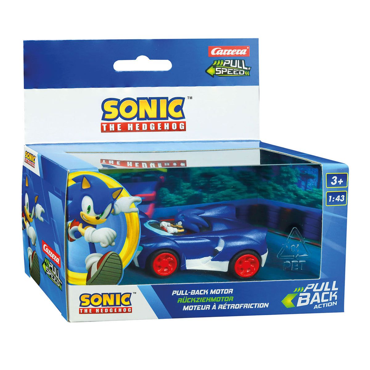 Carrera pull back car team sonic racing - sonic speed star