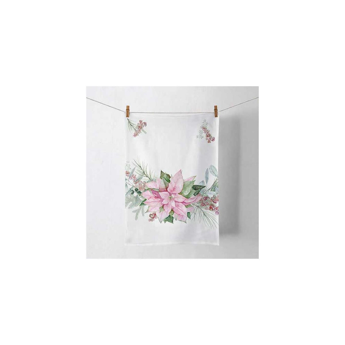 Ambiente tea towel pink poinsettia