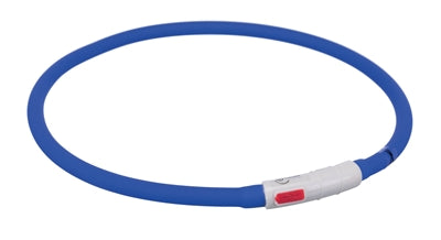 Trixie luminous dog collar USB silicone rechargeable royal blue