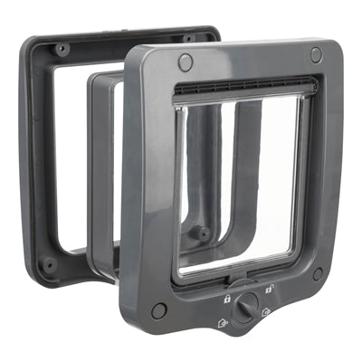 Trixie 4-way cat flap including tunnel piece gray