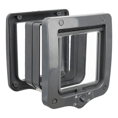 Trixie 4-way cat flap including tunnel piece gray