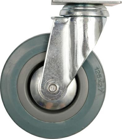 Vorel wieldraaiers van grijs rubber 100mm