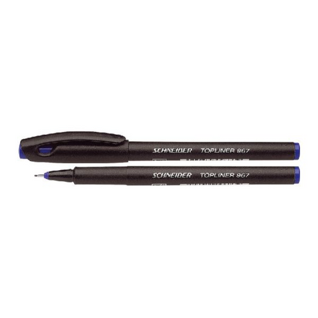 Schneider writing instruments schneider fineliner - topliner 967 - line width 0.4 mm - blue - box of 10 pieces - s-9673