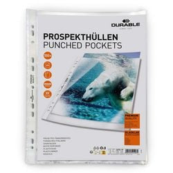 Perforated display sleeves durable transparent 100 pieces