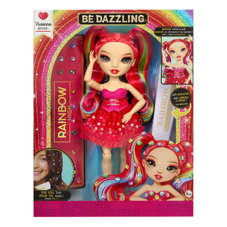 Rainbow high be dazzling fashion dolls - vivienne rouge (red) with bedazzle tool and glittering rhinestones