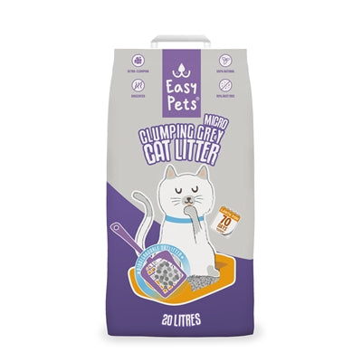 Podstielka Easypets pre mačky hrudkujúca šedá mikro