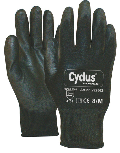 Cyclius Aarbecht Handschuhe pu-flex m (8) schwaarz