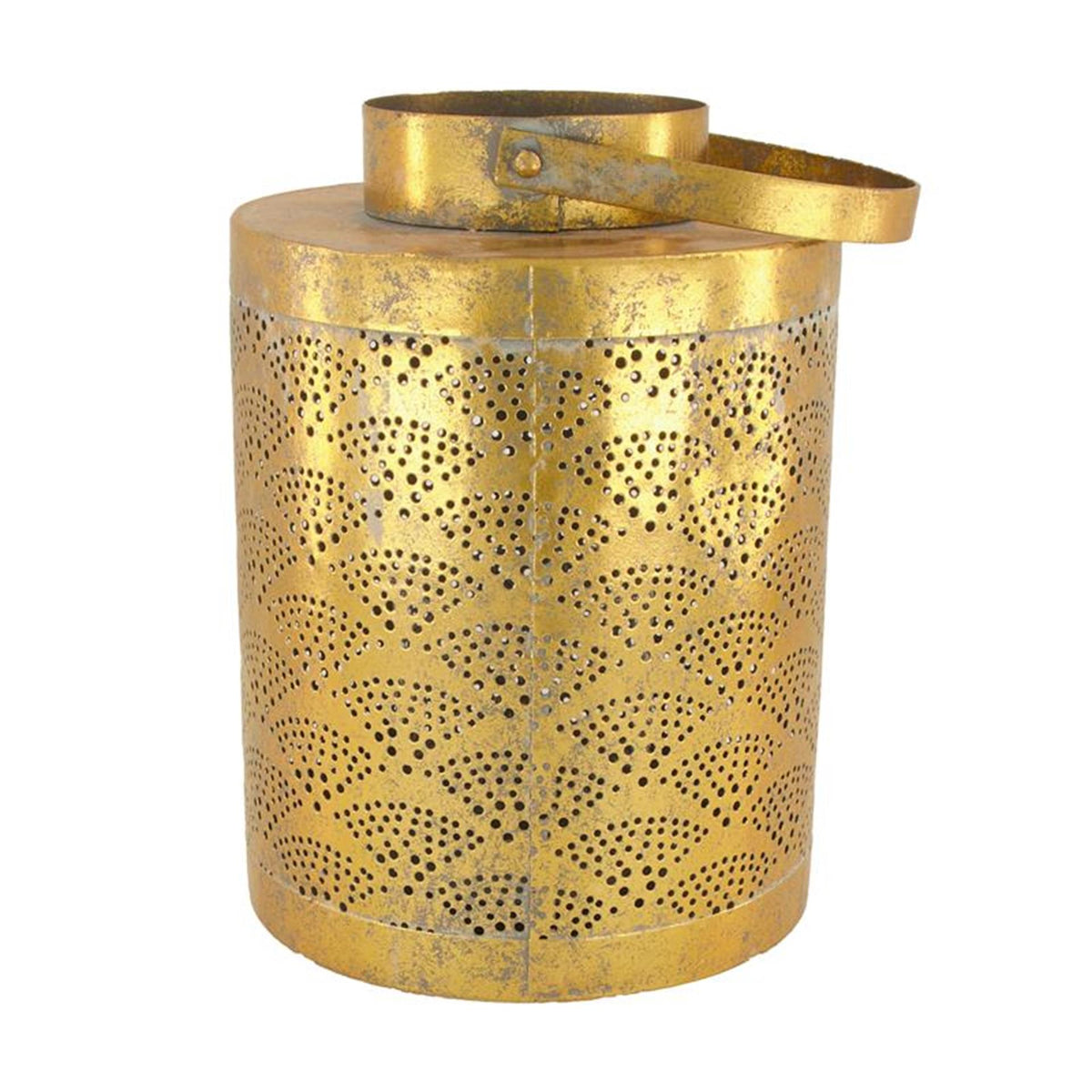 Natural collections dike natural collections lantern metal with glass ã˜17.5x26cm gold