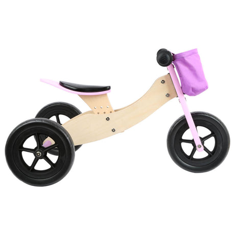 Small Foot - Wooden Tricycle and Balance Bike 2-in-1 Maxi Pink