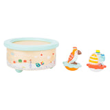 Small foot - wooden music box parrot and elephant