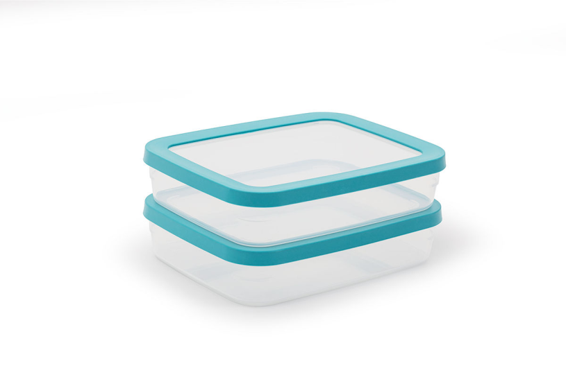 Day to day soft seal food storage containers 800ml - set of 2 food containers - storage containers with lid - airtight, leak-proof transparent food containers - BPA-free food storage - stackable food containers - dishwasher safe - 2x800ml