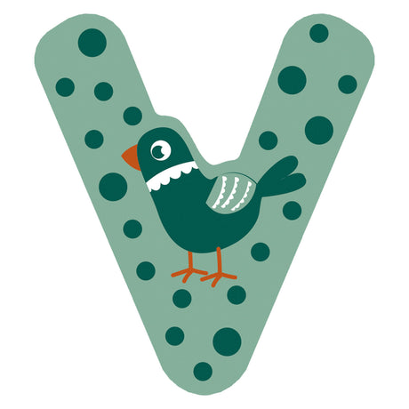 Small foot - wooden animal children's letter - v