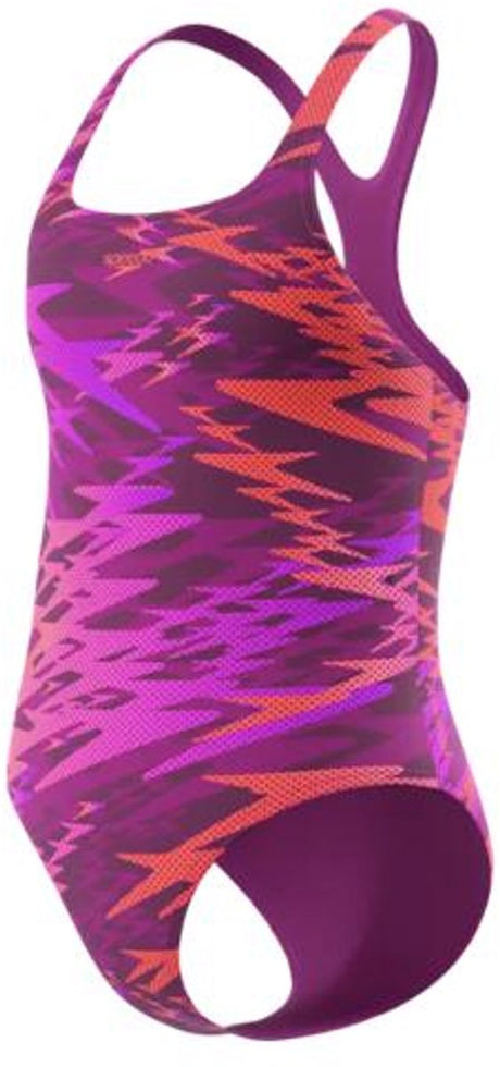 Speedo h-boom print medalist 1p meisjes - chloorbestendig badpak meisjes met print - kleurvast zwempak meisjes - sportbadpak meisjes met medalist-bandjes - roze roze - 128