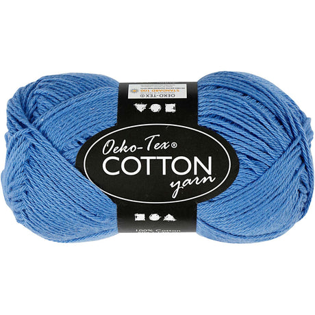 Creativ company bomullsgarn, blått, 50gr, 170m