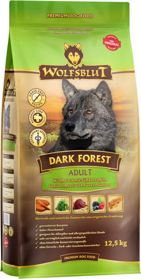 Wolfsblut dark forest - hondenvoer - wild met zoete aardappel - 12,5 kg - graanvrij glutenvrij - voor volwassen honden