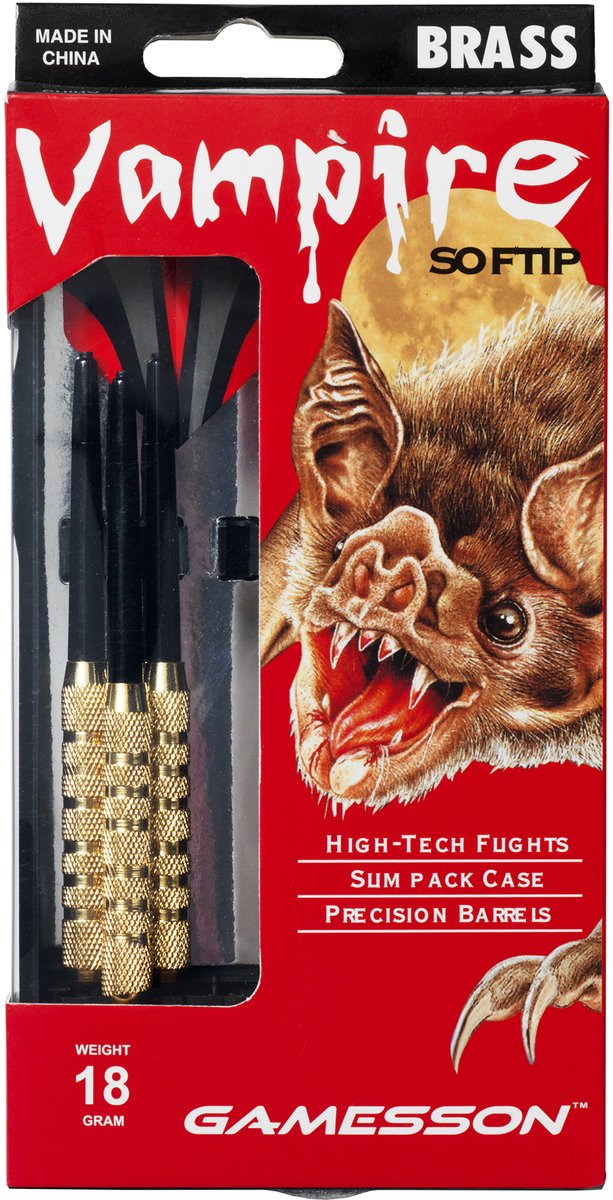 Bex sunsport darts set vampire - recreational darts - soft tip - complete set for home use - precision game - from 8 years - 18 grams
