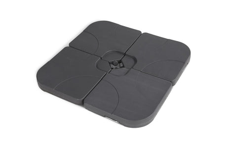 Hartman parasol base for hanging parasol Berlin 4-piece fillable 105x105x8cm. When filled, the weight is approximately 80kg.