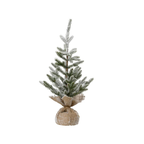 Decoris artificial Christmas tree with snow in jute bag ã˜30xh60cm