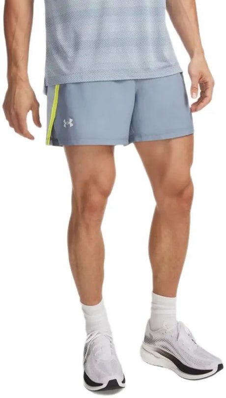 Under armour ua launch 5'' shorts-blu heren sportbroek - blauw wind flash light reflective xl