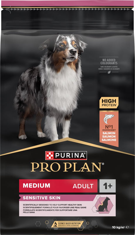 Pro plan purina® ® sensitive skin medium adult - dry dog food - salmon - 10 kg