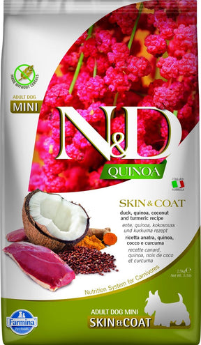 N d farmina madra quinoa craiceann cóta mionlach fásta - 2.5 kg