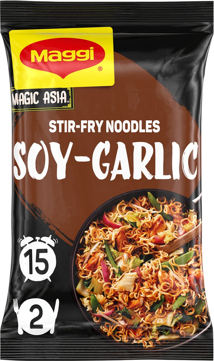 Maggi пържени юфки соев чесън - 10 броя x 185g - ценна опаковка