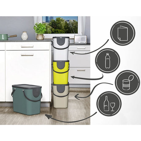 Separadores de resíduos Rotho albula - sem bpa - 25l - branco
