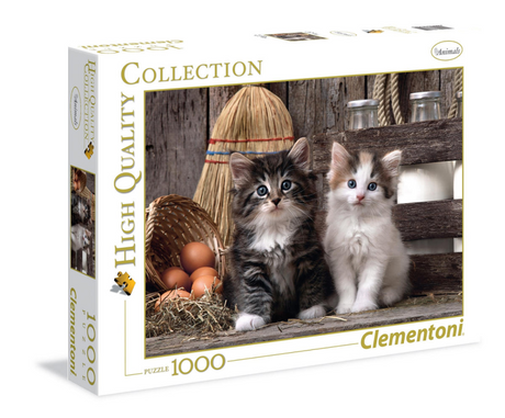 Висококачествен пъзел Clementoni 1000 части прекрасни котенца