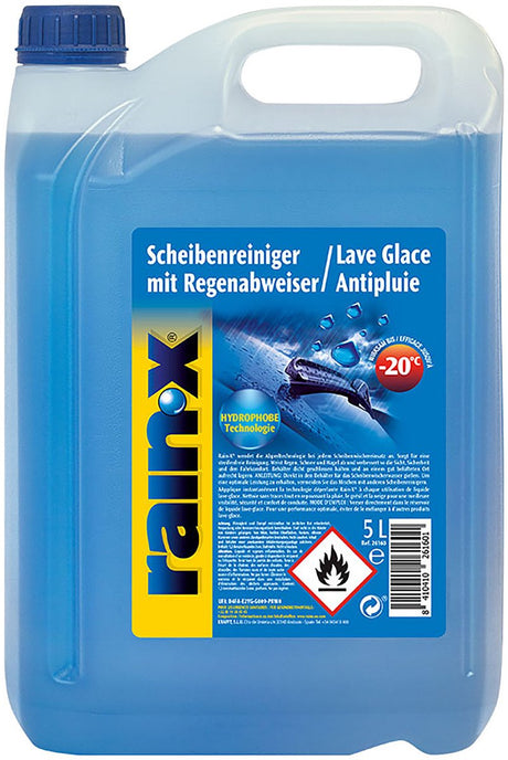 Kapalina do ostřikovačů Rain-x proti dešti -20°c - optimální viditelnost - bez metanolu - 5l