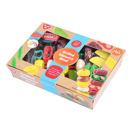 Playgo toy food grilled skewers play set - 22 pieces.