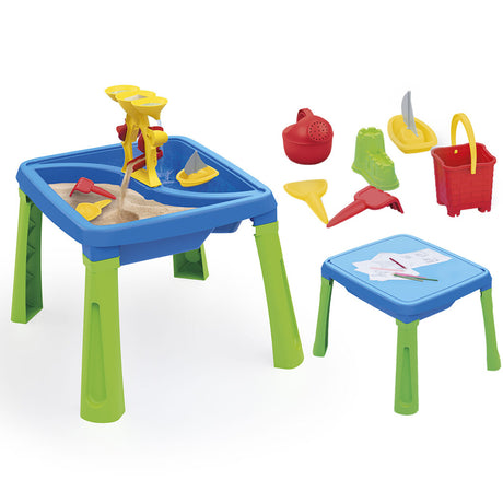 Dolu sand-water table + accessories blue green