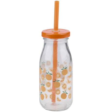 Alpina drinking bottle with straw 250ml fruit design 3 assorted