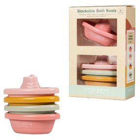 Little Dutch bath toys stackable bath boats pink