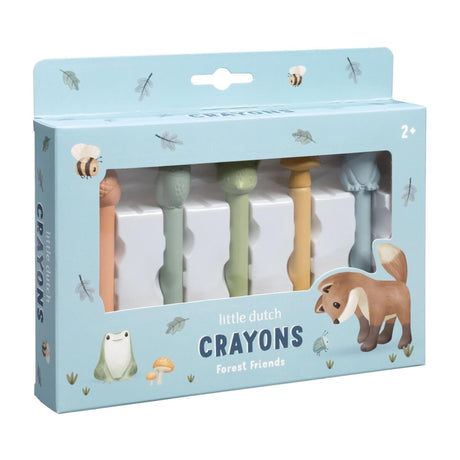 Little dutch waskrijtjes - forest friends - 5 stuks - peuter kleuter speelgoed - knutselen - speelgoed kinderen - voor meisjes en jongens - vanaf 2 jaar