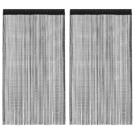 Cortinas de arame vidaxl 2 pcs 100x250 cm preto