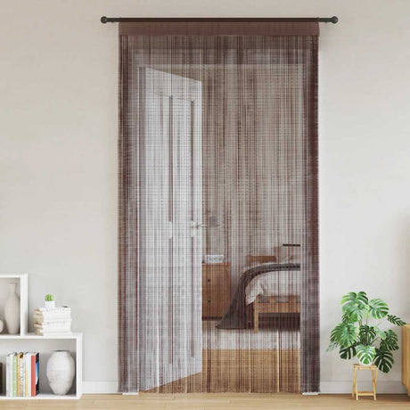 Cortinas de arame vidaxl 100x250 cm marrom 2 pcs