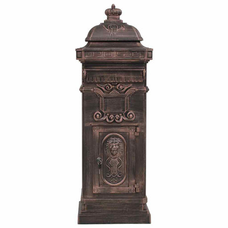 VidaXL pillar mailbox vintage style rust-resistant aluminum bronze