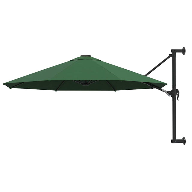 Vidaxl wall-mounted parasol with metal pole 300 cm green